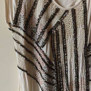 Urban Outfitters Beaded T-Shirt with Cutout Back